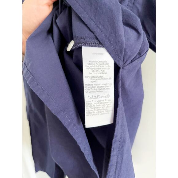 Madewell | NWT | Oversized Straight Hem Shirt in Signature Poplin | Navy | Sz XL - Picture 8 of 11